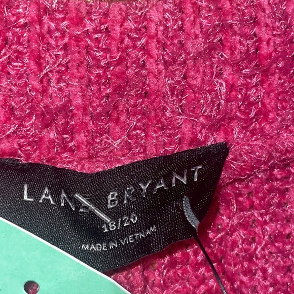 •LANE BRYANT•BNWT PINK EYELASH MOCK NECK KNIT FUZZY HIGH-LOW SWEATER SIZE 18/20 - Picture 7 of 9